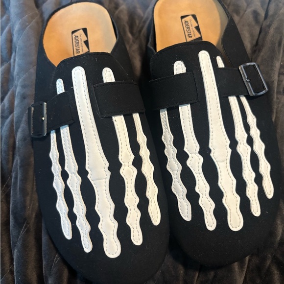 Black Skeleton Slip-On Shoes - Picture 1 of 7
